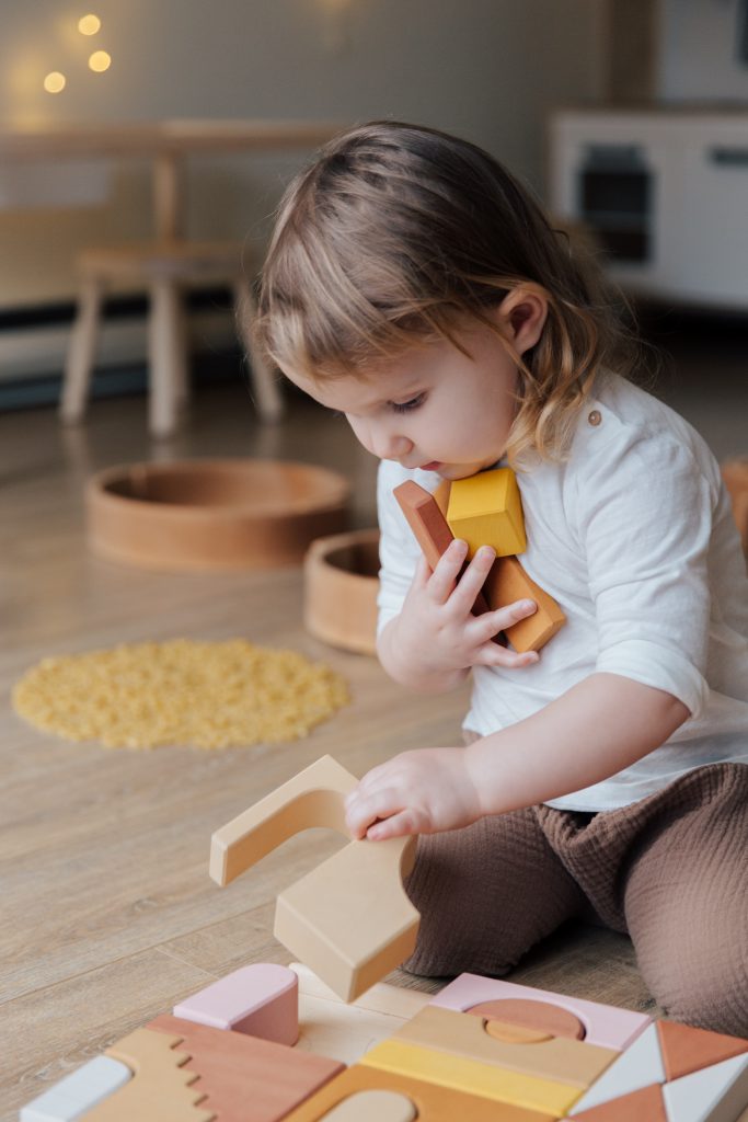 Child playing with blocks